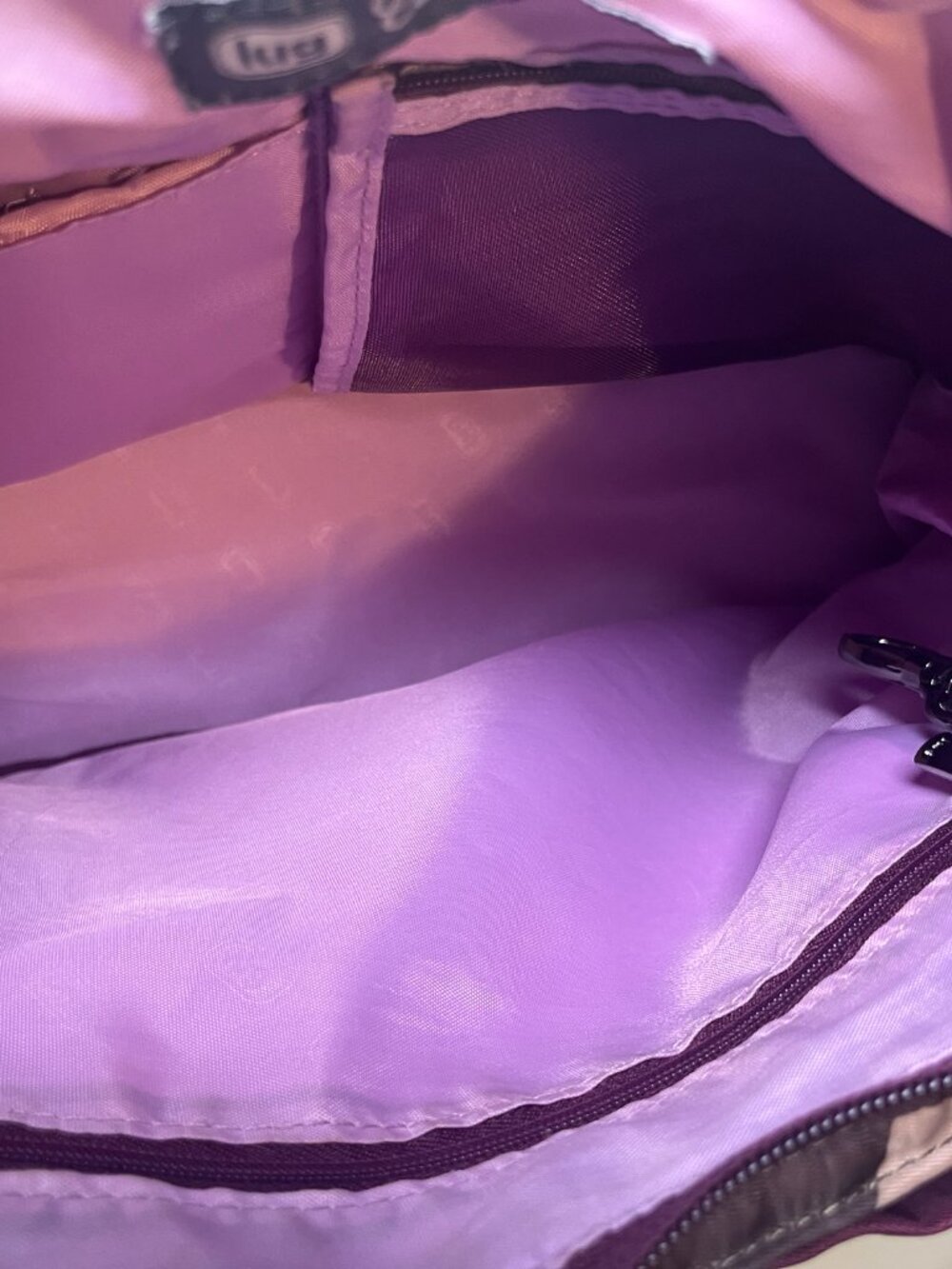 Lug Camper Purple Camo Crossbody Travel Bag RFID - Picture 16 of 16